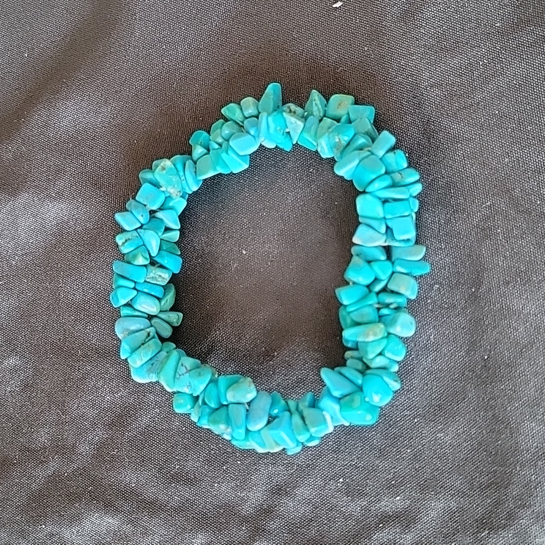 Handcrafted Genuine Turquoise Beaded Southwestern Stretch Bracelet